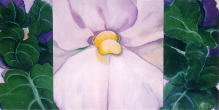 Purple Violet with Leaves